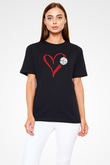 Voleybol - Volleyball Baskılı Unisex Siyah Tişört - Tshirt