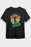 Voleybol - Volleyball Baskılı Unisex Siyah Tişört - Tshirt