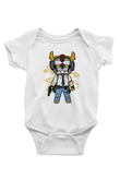 Voltron Pub-G Baskılı Unisex Beyaz Bebek Body - Zıbın