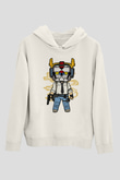 Voltron Pub-G Baskılı Unisex Beyaz Hoodie