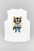 Voltron Pub-G Baskılı Unisex Beyaz Kolsuz Tişört