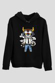 Voltron Pub-G Baskılı Unisex Siyah Hoodie