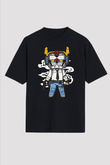 Voltron Pub-G Baskılı Unisex Siyah Oversize Tişört