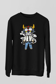 Voltron Pub-G Baskılı Unisex Siyah Sweatshirt