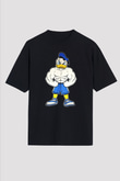 Vücut geliştirme Siyah Unisex Oversize Tişört T-Shirt