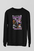Waluigi Motocross Baskılı Unisex Siyah Sweatshirt