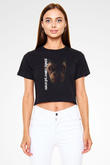 War for the Planet of the Apes Maymunlar Cehennemi Siyah  Crop Top Tişört