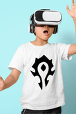 Warcraft Baskılı Beyaz Unisex Çocuk Tişört