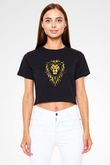 Warcraft Siyah Crop Top Tişört