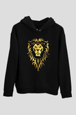 Warcraft Siyah Unisex Kapşonlu Sweatshirt