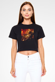 Warhammer Siyah  Crop Top Tişört