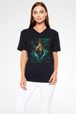 Warhammer Siyah Unisex V Yaka Tişört