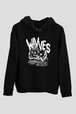 Wavves Siyah Unisex Kapşonlu Sweatshirt