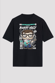 Weezer Baskılı Unisex Siyah Oversize Tişört