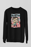 Weezer Baskılı Unisex Siyah Sweatshirt
