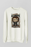Weird Al Yankovic Baskılı Unisex Beyaz Sweatshirt