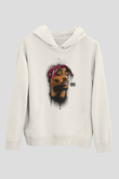 West Side Connection Baskılı Beyaz Unisex Kapüşonlu Sweatshirt