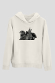 West Side Connection Baskılı Beyaz Unisex Kapüşonlu Sweatshirt