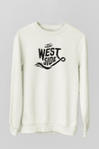 West Side Connection Baskılı Beyaz Unisex Sweatshirt