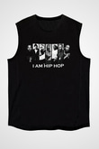 West Side Connection Baskılı Unisex Siyah Kolsuz Tişört - Tshirt