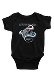 Whitesnake Baskılı Unisex Siyah Bebek Body - Zıbın