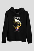 Whitesnake Baskılı Unisex Siyah Kapüşonlu Sweatshirt