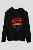 Whitesnake Baskılı Unisex Siyah Kapüşonlu Sweatshirt
