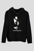 Whitesnake Baskılı Unisex Siyah Kapüşonlu Sweatshirt