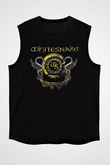 Whitesnake Baskılı Unisex Siyah Kolsuz Tişört - Tshirt