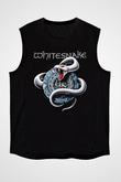 Whitesnake Baskılı Unisex Siyah Kolsuz Tişört - Tshirt