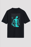 Whitesnake Baskılı Unisex Siyah Oversize Tişört - Tshirt