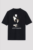 Whitesnake Baskılı Unisex Siyah Oversize Tişört - Tshirt