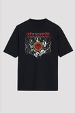 Whitesnake Baskılı Unisex Siyah Oversize Tişört - Tshirt