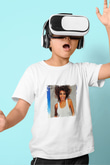 Whitney Houston Baskılı Unisex Beyaz Çocuk Tişört