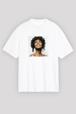 Whitney Houston Baskılı Unisex Beyaz Tişört
