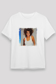 Whitney Houston Baskılı Unisex Beyaz Tişört