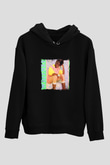 Whitney Houston Baskılı Unisex Siyah Hoodie