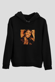 Whitney Houston Baskılı Unisex Siyah Hoodie