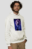 Whitney Houston Beyaz Unisex Kapşonlu Sweatshirt
