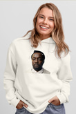 Will.I.Am Beyaz Unisex Kapüşonlu Sweatshirt