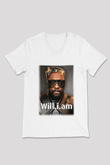 Will.I.Am Beyaz Unisex V Yaka Tişört T-Shirt