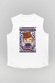 Willy Wonka Çikolata Fabrikası Baskılı Unisex Beyaz Kolsuz Tişört
