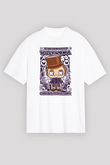 Willy Wonka Çikolata Fabrikası Baskılı Unisex Beyaz Oversize Tişört