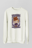 Willy Wonka Çikolata Fabrikası Baskılı Unisex Beyaz Sweatshirt