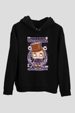 Willy Wonka Çikolata Fabrikası Baskılı Unisex Siyah Hoodie