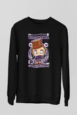 Willy Wonka Çikolata Fabrikası Baskılı Unisex Siyah Sweatshirt