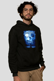 Wintersun Baskılı Unisex Siyah Kapüşonlu Sweatshirt