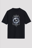 Wintersun Baskılı Unisex Siyah Oversize Tişört - Tshirt