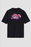 Wintersun Baskılı Unisex Siyah Oversize Tişört - Tshirt