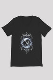 Wintersun Baskılı Unisex Siyah V Yaka Tişört - Tshirt